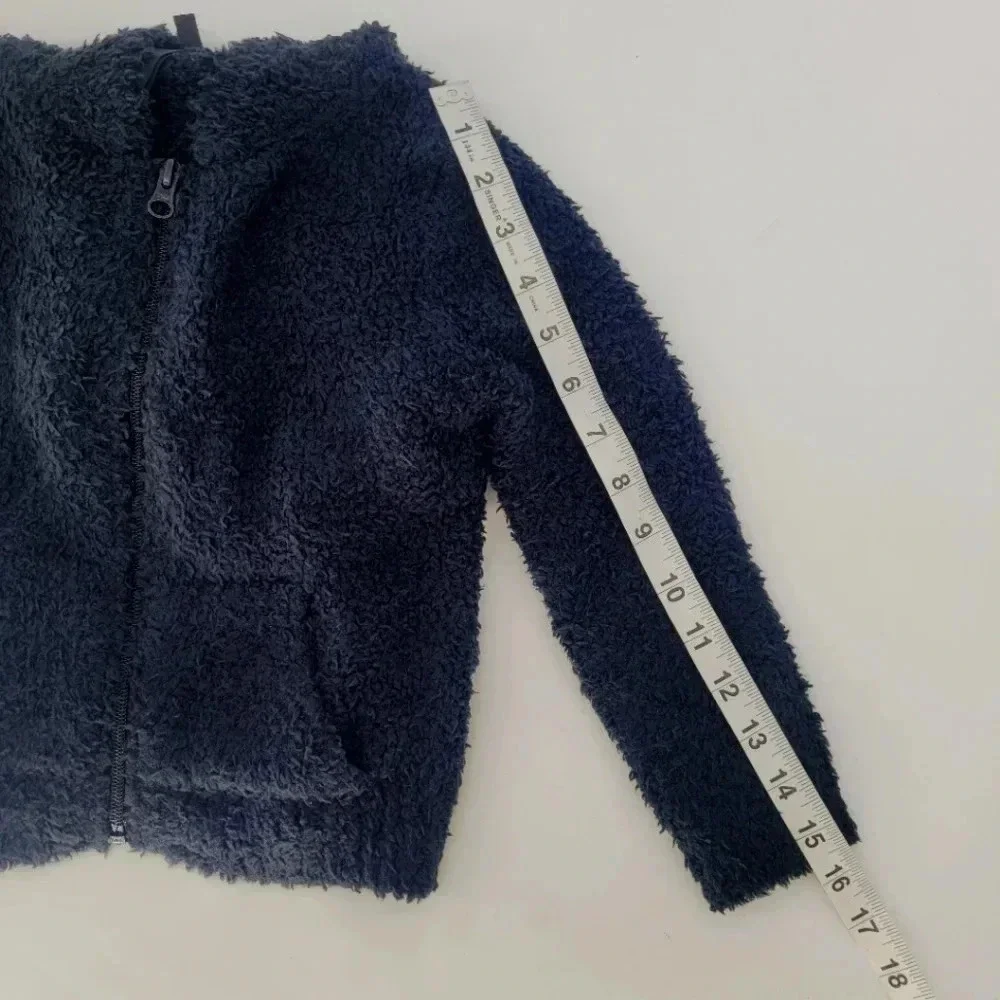 NWT Skims fuzzy Kids Cozy Full Zip Hoodie Jacket in Onyx Unisex Kids Sz 2T/3T
